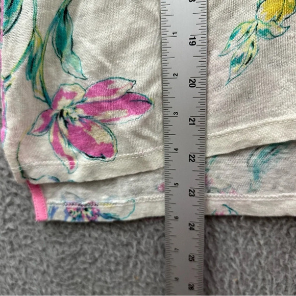 Rachel Rachel Roy V Neck Short Sleeve 100% Linen Shirt Floral Print‎ Women's S - Picture 6 of 6